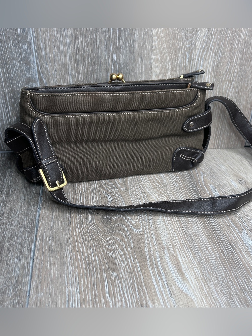 Etienne Aigner Brown Crossbody Bag |
Canvas Messenger w/ Leather Strap - Picture 10 of 16